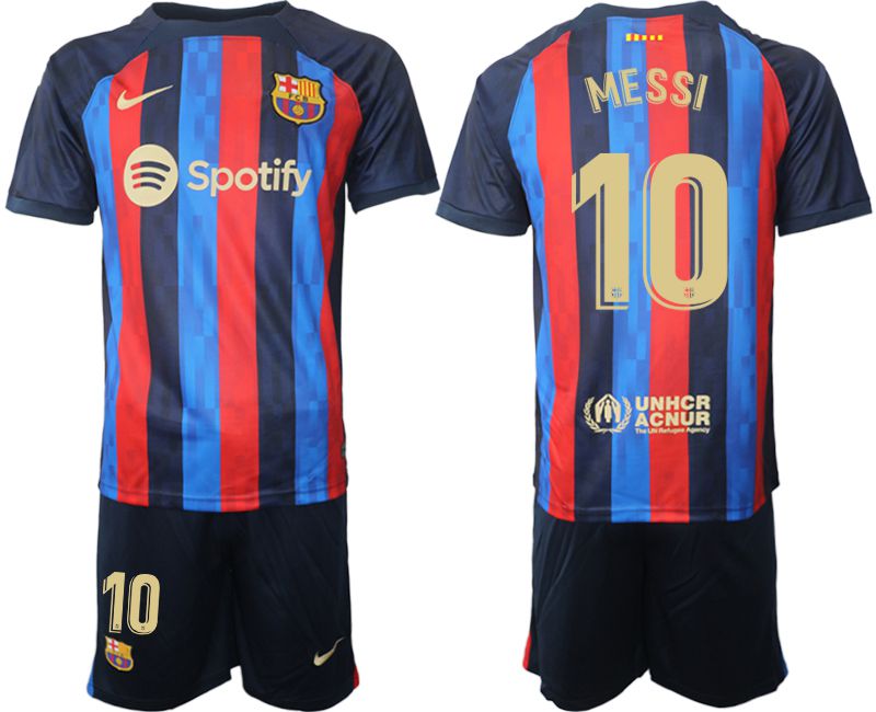 Men 2022-2023 Club Barcelona home blue 10 Soccer Jerseys